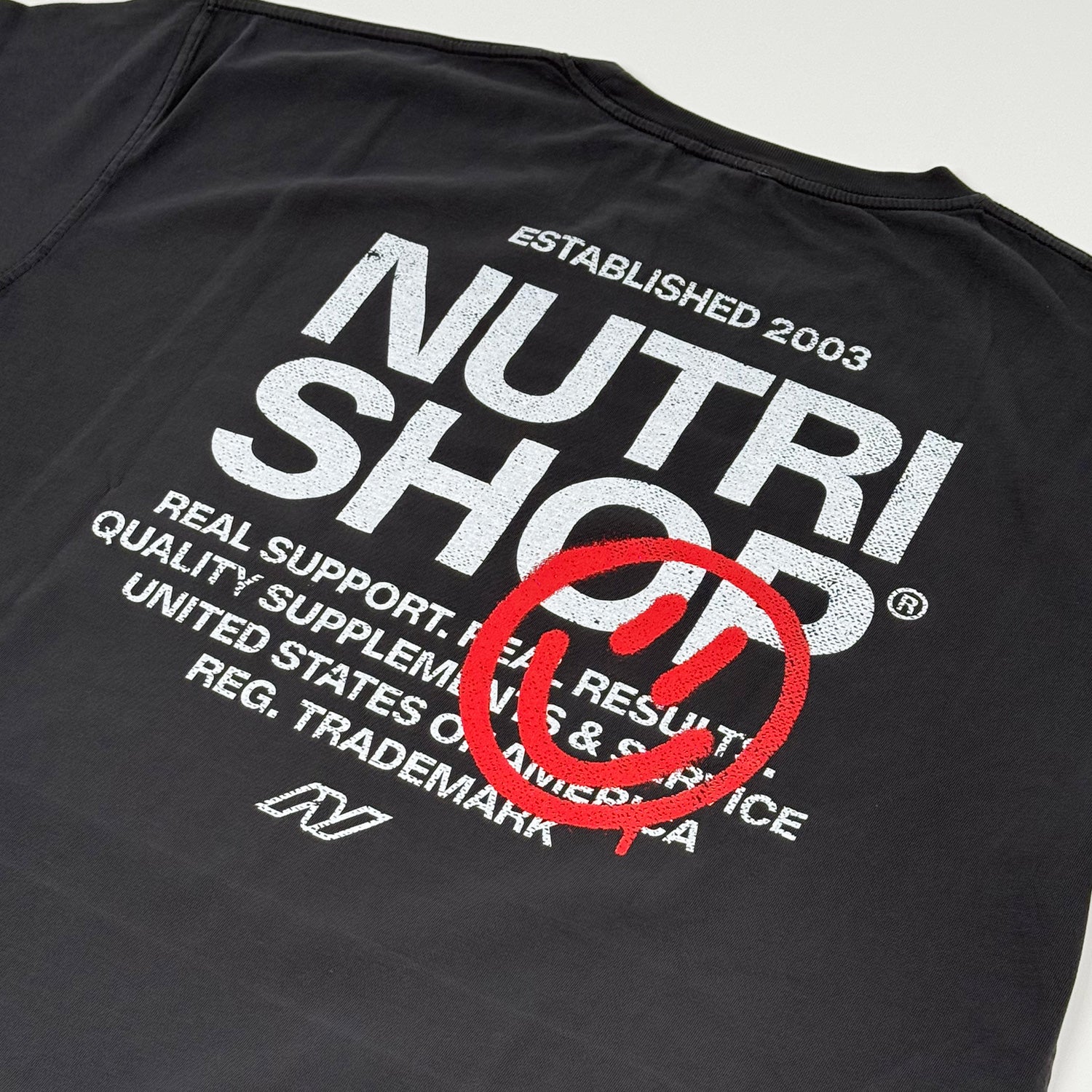 Oversized Garment-Dye Happy Stencil T-Shirt - Image 5