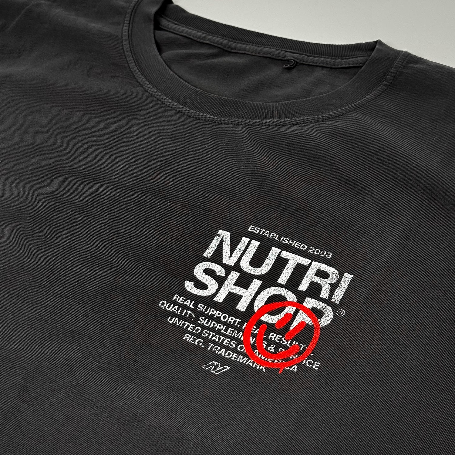 Oversized Garment-Dye Happy Stencil T-Shirt - Image 6